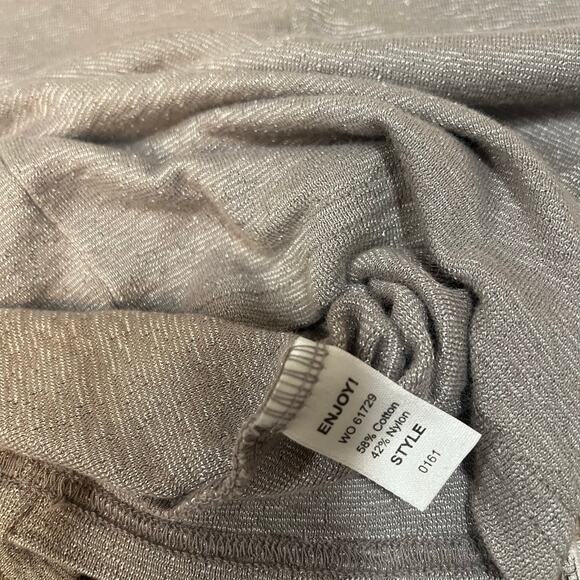 Michael Stars Shine Basic Fitted Tank Top Metallic Gray One Size - Picture 4 of 6